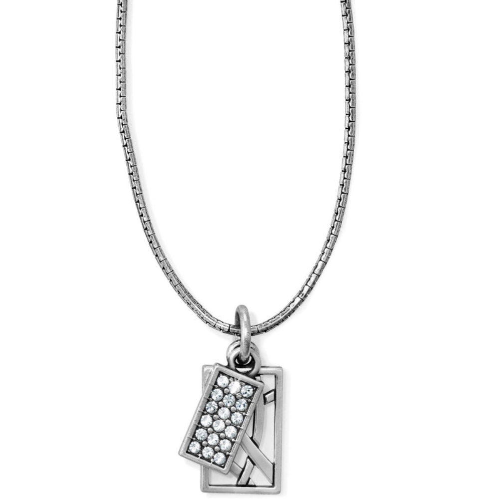 Brighton "Meridian Zenith Lg" Silver Neck w/ Swarovski Crystal & Openwork Charms